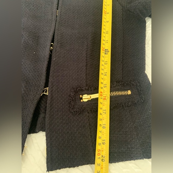 Michael Kors Blue Marine Blazer with Tailored Silhouette and Embellishments. - Picture 13 of 14